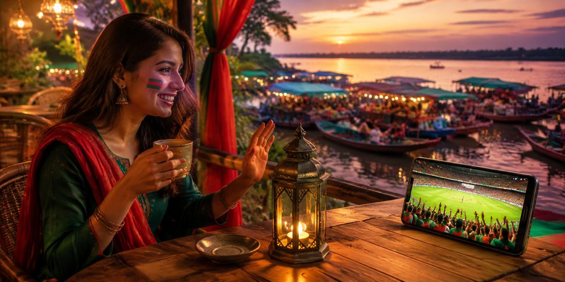 A user playing aqq9 mobile casino games in a red-and-green setting in Barisal