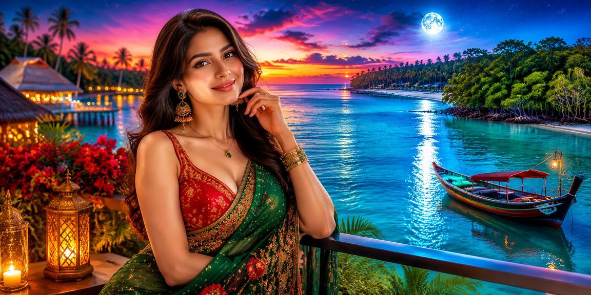 Casino entertainment with a Sundarbans theme — a scene of red and green lights
